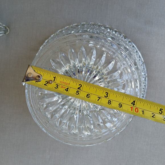 Anchor Hocking Wexford Cut Glass Footed Candy Dish with Lid vintage MCM - Picture 11 of 12